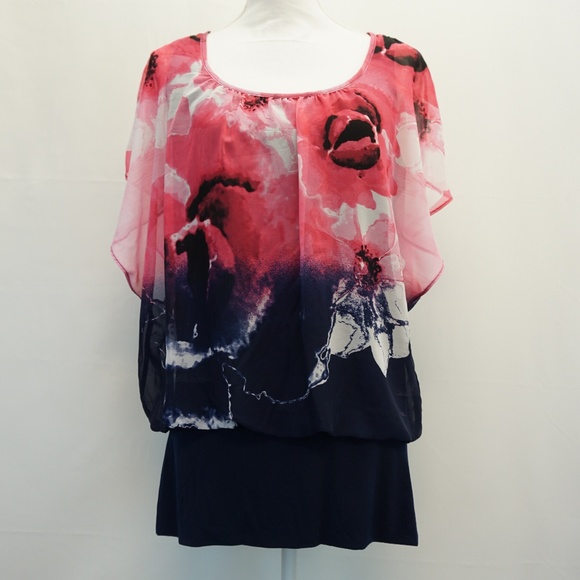 jm collection flutter sleeve top